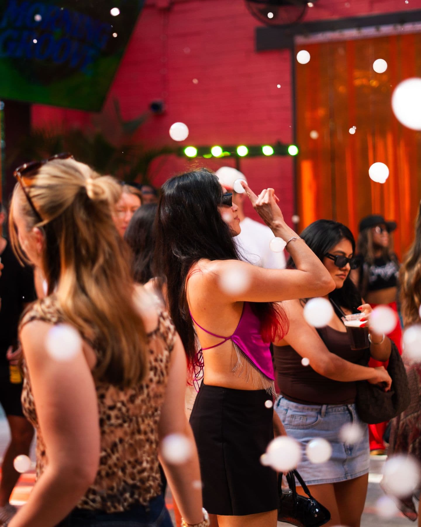 The open-air crowd at Bar Incognito
