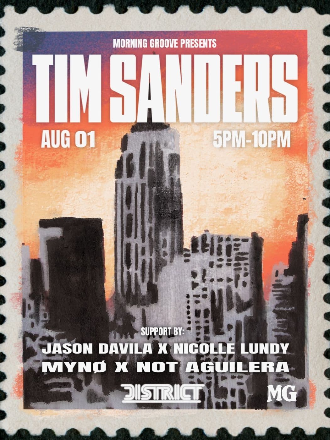 Tim Sanders at District poster, Aug 1